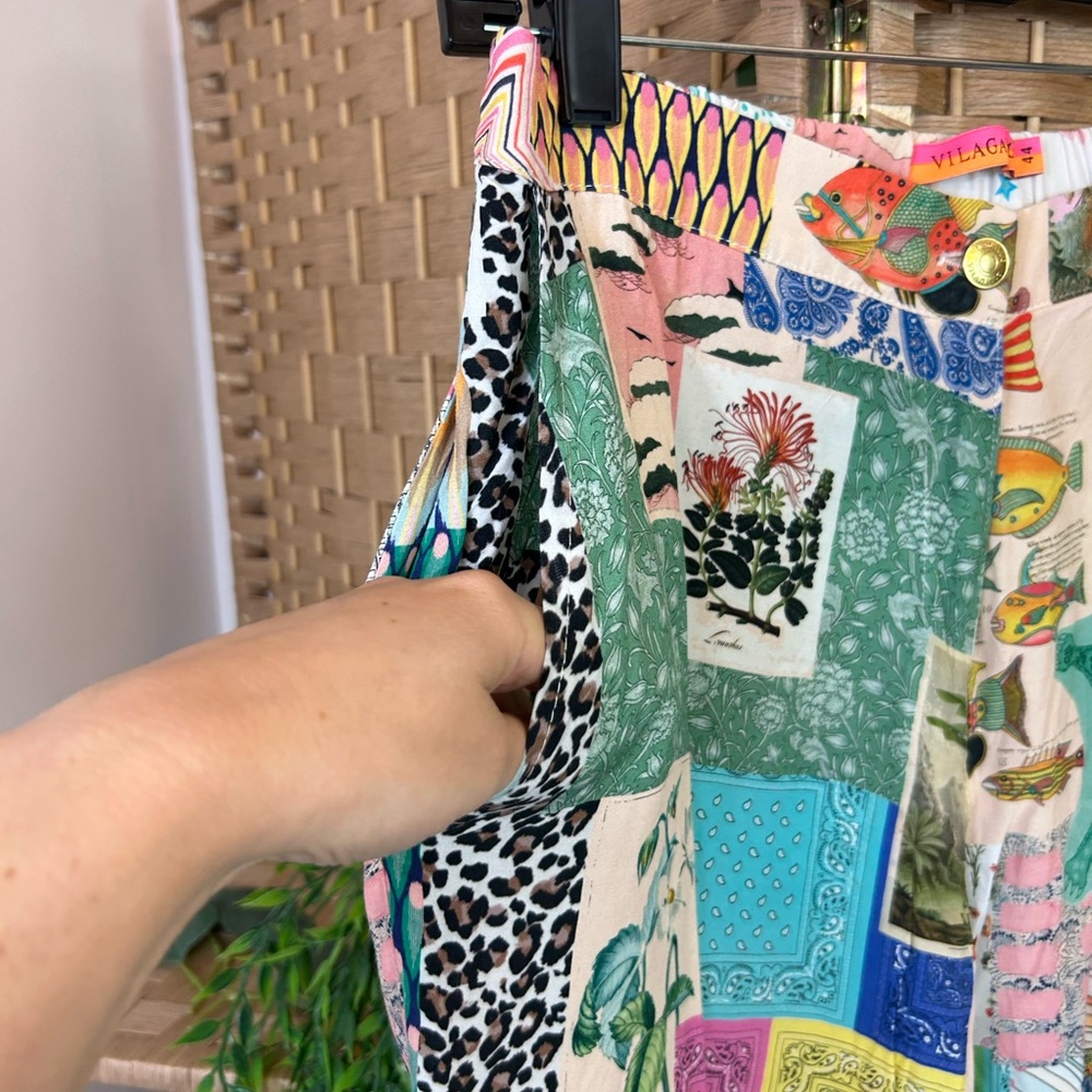 Vilagallo Denpasar Patchwork Viscose Tapered Trou… - image 6